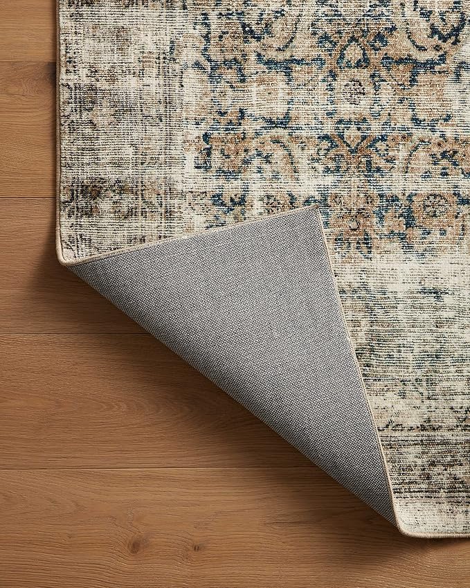 Loloi Amber Lewis Morgan Collection MOG-02 Navy/Sand 2'-3" x 7'-6" 38" Thick Runner Rug feat. CloudPile, Neutral, Room Décor, Vintage Inspired, Livingroom, Bedroom, Dining Area