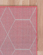 Unique Loom Trellis Frieze Collection Area Rug - Geometric (4' 1" x 6' 1" Rectangle Pink/Ivory)