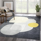 Abani Deco Collection Area Rug - Grey Minimalist Design -6' x 9' - Easy to Clean - Durable for Kids and Pets - Non-Shedding - Medium Pile - Soft Feel - for Living Room, Bedroom & Office