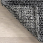 Nuloom Penelope Charcoal, 8'6" x 11'6", Hand-Braided, Wool & Cotton, Soft and Textured, High Traffic, Stain Resistant, Easy Clean, Durable Area Rug for Bedroom, Living Room, Dining, Entryway