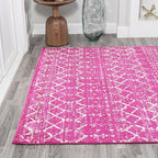 JONATHAN Y Boho Vintage Diamond Fuchsia/Ivory Indoor Area Rug 8X10 ft, Moroccan Hype for Living Room, Bedroom, Kitchen, Office, Easy-Cleaning, High Traffic, Pet-Friendly, Non-Shedding (MOH101G-8)