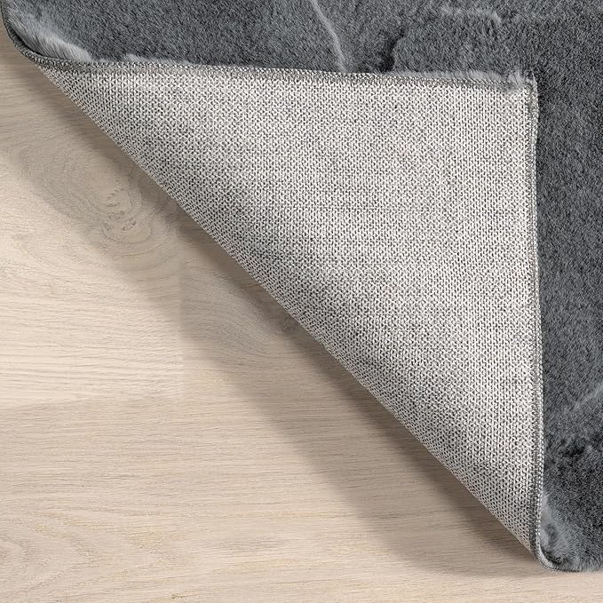 nuLOOM 2'6" x 8' Cozy Plush Area Rug, Machine Washable, Non-Slip, Soft Fluffy Shag Carpet for Living Room Bedroom Kids Room Nursery Home Decor, Jireh Grey Blue
