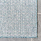 Unique Loom Outdoor Trellis Collection Area Rug - Tribal Trellis (10' x 13' 1" Rectangle, Aqua/ Ivory)