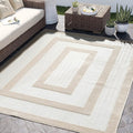 Abani Area Rugs - Modern Minimalist Pattern - Cream Rug for Living Room, Bedroom, Dining Room - Indoor/Outdoor - Easy to Clean - Non-Shedding - 4' x 6'