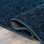 Eyely UES100C-14 Supersoft Haze Solid Low-Pile Indoor Area Rug, Coastal, Bohemian, Minimalist, Classic, Casual for Bedroom,Kitchen,Living Room,Non Shedding,Easy-Washing, Blue, 10 X 14
