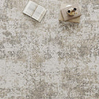 Modern Abstract Beige Gray Area Rug 2x3 Entryway Door Mat Machine Washable Bathroom Throw Carpet Kitchen Indoor Low Pile Non Slip Distressed Laundry Living Dining Room Bedroom Office