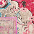 SAFAVIEH Monaco Collection Area Rug - 8' x 11', Pink & Multi, Boho Chic Medallion Distressed Design, Non-Shedding & Easy Care, Ideal for High Traffic Areas in Living Room, Bedroom (MNC243D)