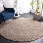 SAFAVIEH Natura Collection Area Rug - 10' Round, Brown, Handmade Wool Blend, Textured Design, Ideal for Living Room, Bedroom, Dining Space (NAT620T)
