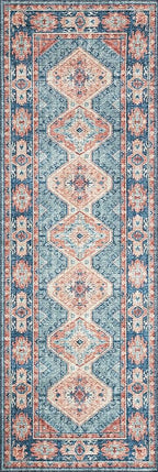 Loloi II Skye Collection SKY-03 Turquoise/Terracotta 3'-6" x 5'-6" Accent Rug