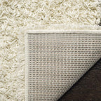 SAFAVIEH Dallas Shag Collection Area Rug - 8' Round, Ivory & Dark Grey, Trellis Design, Non-Shedding & Easy Care, 1.5-inch Thick Ideal for High Traffic Areas in Living Room, Bedroom (SGD257H)