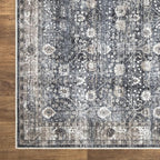 Bloom Rugs Washable Non-Slip 10 ft Runner - Black/Brown Traditional Runner for Entryway, Hallway, Bathroom, and Kitchen - Exact Size: 2.5' x 10'