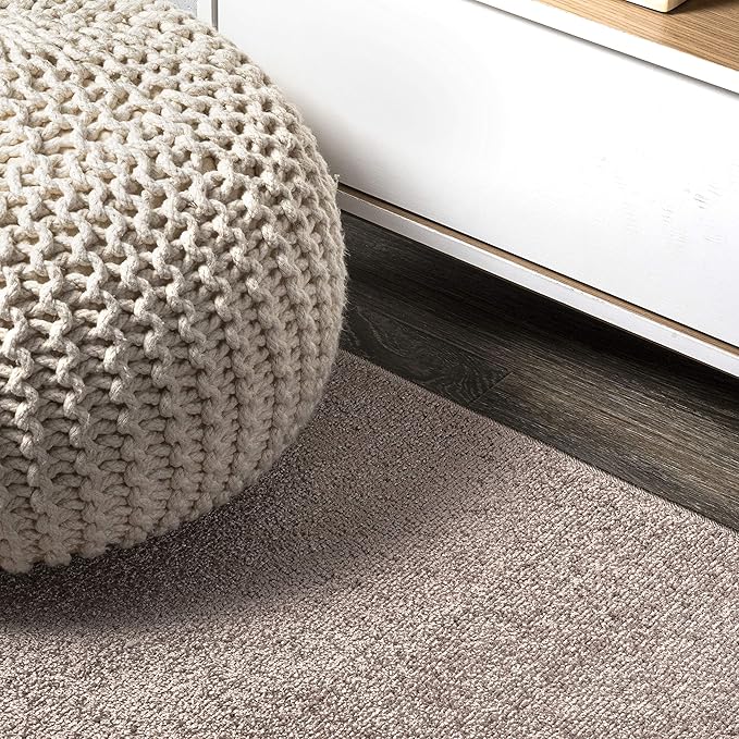 Eyely UES100J-210 Supersoft Haze Solid Low-Pile Indoor Runner Rug Casual;Contemporary;Solid;Traditional, Bedroom, Kitchen, Living Room, Easy-Cleaning, Non-Shedding, 2 X 10, Brown