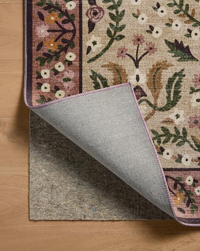 Loloi Rifle Paper Co. Canopy Collection CNP-03 Aubergine 3'-9" x 3'-9" Round Accent Rug