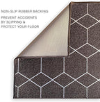 Custom Made Runner Rug for Kitchen Foyer Hallway Entry Choose Your Length Size 26 Inch Wide Geometric Lattice Design Brown Color (42 feet x 26 inch)