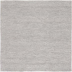SAFAVIEH Natura Collection Area Rug - 8' Square, Silver, Handmade Wool Blend, Textured Design, Ideal for Living Room, Bedroom, Dining Space (NAT620C)