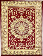 Unique Loom Versailles Collection Traditional Classic Medallion Floral Motif Area Rug (9' 0 x 12' 0 Rectangular, Burgundy/ Ivory)