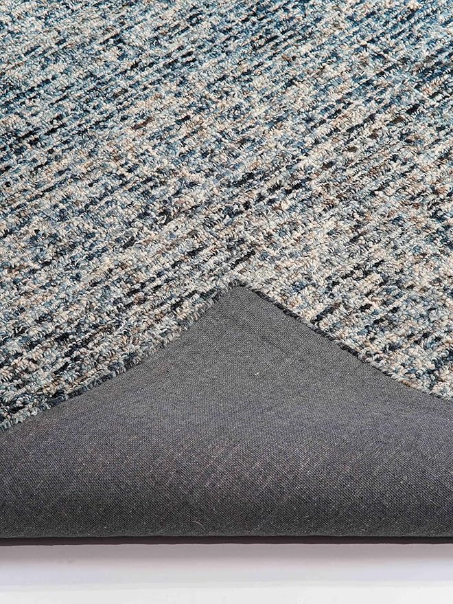 Rugsotic Carpets Hand Tufted Wool ECO-Friendly Area Rugs - 5'x8', Rectangle Shape, Dark & Blue, Solid Plain Design, High Pile Handmade Anti Skid Area Rugs for Living Room, Bed Room (KWC111)