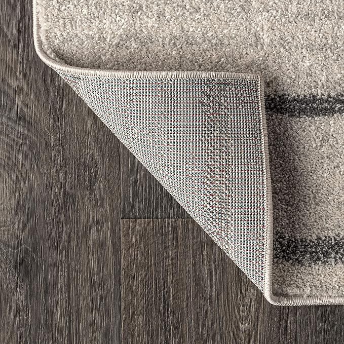 JONATHAN Y Williamsburg Minimalist Stripe Cream/Gray Indoor Area Rug, 5x8, Contemporary, Modern, Easy-Cleaning for Living Room, Bedroom, Kitchen, Pet Friendly, Non-Shedding (MOH201A-5)