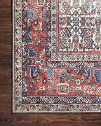 Loloi Layla Collection LAY-12 Ivory/Brick 2'-6" x 12'-0" .13" Thick Runner Rug, Soft, Durable, Vintage Inspired, Distressed, Low Pile, Non-Shedding, Easy Clean, Printed, Living Room Rug