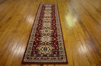 Unique Loom Taftan Collection Border Geometric Tribal Inspired Design Area Rug (2' 7 x 10' 0 Runner, Red/ Gold)