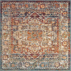 Unique Loom Isabella Collection Area Rug - Adjani (5' 1" Square, Multi/ Beige)