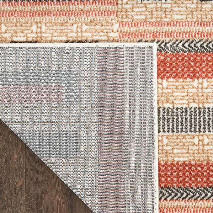 Nourison Home Nordic Multicolor 2' x 6' Area Rug - Easy Clean, Non Shedding, Bed Room, Living Room, Dining Room, Kitchen (6' Runner)