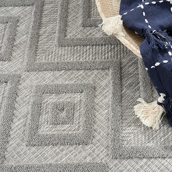 Nourison Home Versatile Silver Grey 6' x 9' Area Rug - Easy Clean, Non Shedding, Bed Room, Living Room, Dining Room, Kitchen (6' x 9')