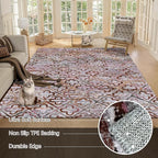RUGSURE Washable Area Rugs, 3' x 5 ' - 1/6 Thick - Stain & Water Resistant Non-Slip - Perfect Resistant Rug for Living Room, Bedroom, Nursery, Pet & Child Friendly, Vibrant Colors Rugs, Purple