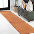 JONATHAN Y Haze Solid Low-Pile Orange Runner Rug 2x14, Coastal,Bohemian,Minimalist,Classic, Easy-Cleaning for Living Room,Bedroom,Kitchen,Pet Friendly,Non-Shedding (SEU100M-214)