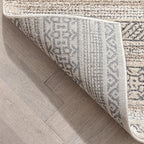 Well Woven Francesca Beige Tribal Geometric Distressed High-Lo Pile (2'7" x 9'10") Runner Rug