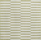 Unique Loom Outdoor Striped Collection Area Rug - Striped (6' 1" Square Green/Ivory)