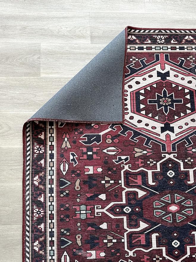 Fame Living Washable Area Rug. Modern Farmhouse. Vintage. Turkish. Bohemian. Distressed. Oriental. Traditional. Rugs for Living Room. Dining. Bedroom. Office. Entryway. Foyer. (851RR, 2'5" x 13')