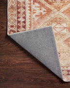 Loloi Layla Collection LAY-16 Natural/Spice 2'-6" x 7'-6" .13" Thick Runner Rug, Soft, Durable, Vintage Inspired, Distressed, Low Pile, Non-Shedding, Easy Clean, Printed, Living Room Rug