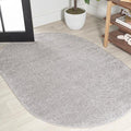 JONATHAN Y Haze Solid Low-Pile Light Gray 6x9 Oval Indoor Area Rug, Coastal,Bohemian,Minimalist,Classic, Easy-Cleaning for Living Room,Bedroom,Kitchen,Pet Friendly,Non-Shedding (SEU100K-6OV)