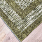 Alfa Rich 7x10 Green Washable Area Rugs for Living Room Bedroom Kitchen Dining Cotton Rug