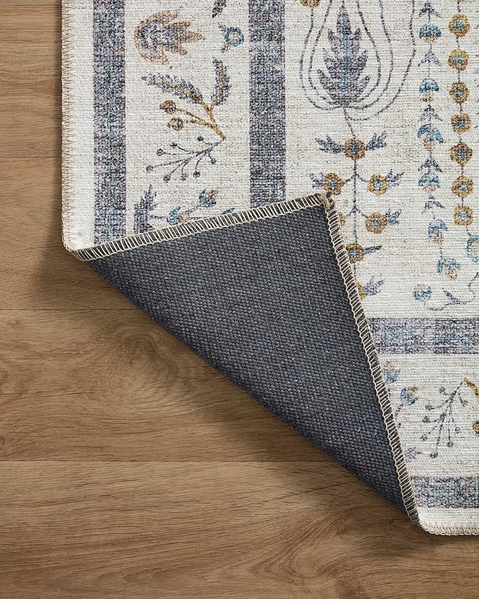 Loloi Rifle Paper Co. Maison Collection MAO-05 Wisteria Cream 3'-0" x 3'-0" Round, .19" Pile Height, Accent Rug