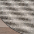 Nourison Home Courtyard Ivory Charcoal 5' x Round Area Rug - Easy Clean, Non Shedding, Bed Room, Living Room, Dining Room, Kitchen (5' x Round)
