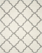 SAFAVIEH Dallas Shag Collection X-Large Area Rug - 11' x 15', Ivory & Grey, Trellis Design, Non-Shedding & Easy Care, 1.5-inch Thick Ideal for High Traffic Areas in Living Room, Bedroom (SGD257F)