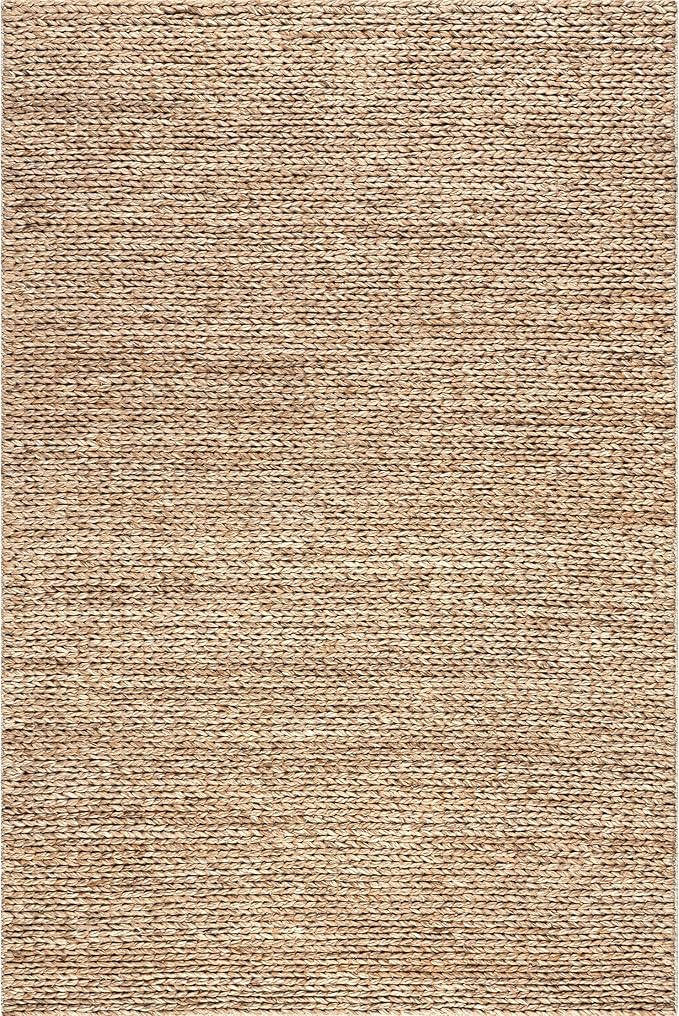 Nuloom Penelope Tan, 9'6" x 13'6", Hand-Braided, Wool & Cotton, Soft and Textured, High Traffic, Stain Resistant, Easy Clean, Durable Area Rug for Bedroom, Living Room, Dining, Foyer, Entryway