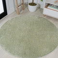Eyely UES100O-6R Supersoft Haze Solid Low-Pile Indoor Area Rug, Coastal, Bohemian, Minimalist, Classic, Casual for Bedroom,Kitchen,Living Room,Non Shedding,Easy-Washing, Green, 6' Round