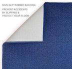 Custom Made Runner Rug Low Pile with Rubber Backing for Kitchen Foyer Hallway Entry Choose Your Length Size 26 Inch Wide Solid and Plain Dark Blue Color (5 feet x 26 inch)