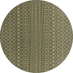 Unique Loom Outdoor Trellis Collection Area Rug - Tribal Trellis (13' Round, Green/ Natural)