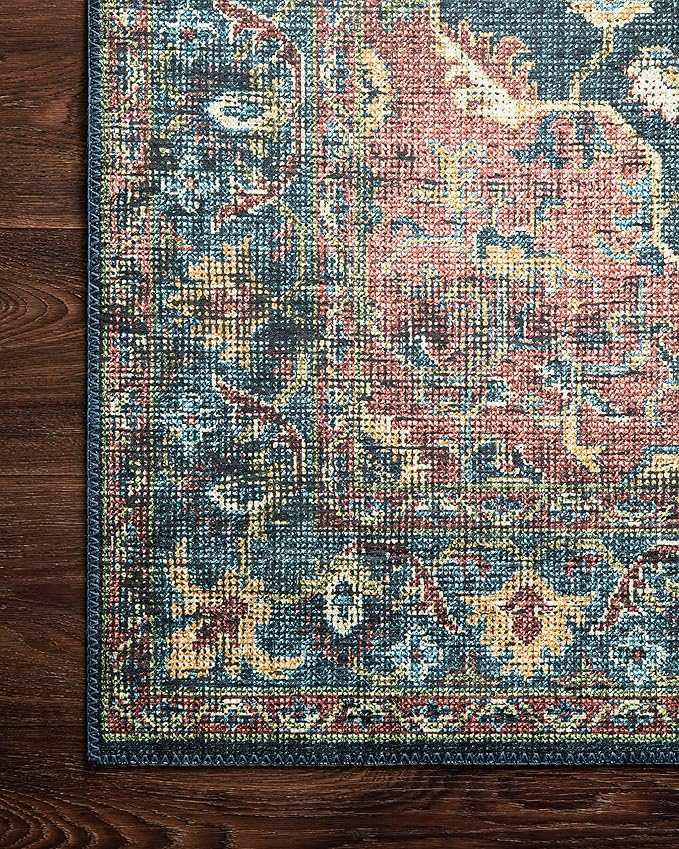 Loloi Skye Collection SKY-08 Denim/Brick 8'-0" x 8'-0" Round Area Rug