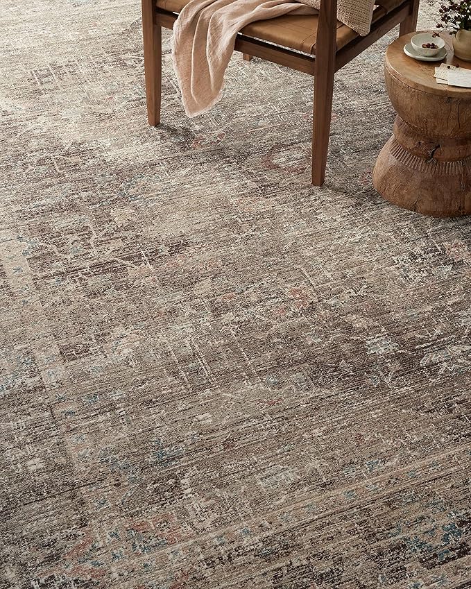 Loloi Magnolia Home by Joanna Gaines Millie Collection MIE-03 Charcoal/Dove 3'-6" x 5'-6", .25" Pile Height, Accent Rug