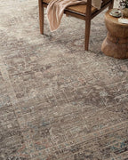 Loloi Magnolia Home by Joanna Gaines Millie Collection MIE-03 Charcoal/Dove 7'-10" x 7'-10", .25" Pile Height, Round Area Rug