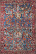 Loloi Loren Collection LQ-10 Blue/Red 3'-6" x 5'-6" Accent Rug