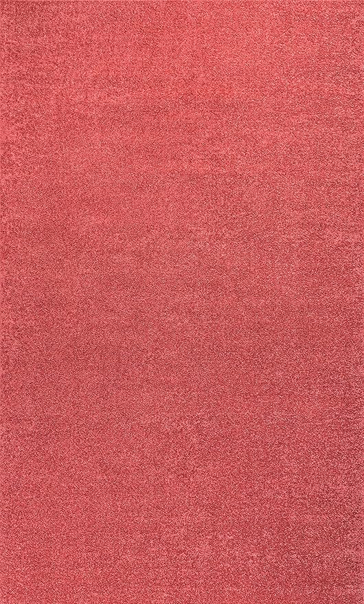 JONATHAN Y Haze Solid Low-Pile Red Indoor Area Rug 5x8, Coastal,Bohemian,Minimalist,Classic, Easy-Cleaning for Living Room,Bedroom,Kitchen,Pet Friendly,Non-Shedding (SEU100E-5)