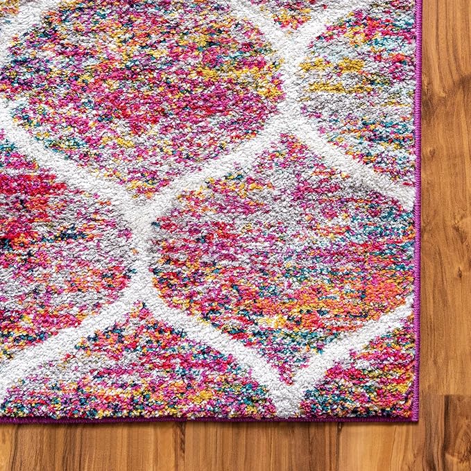 Rugs.com Lattice Frieze Collection Rug – 9' x 12' Multi Medium Rug Perfect for Living Rooms, Large Dining Rooms, Open Floorplans