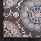 CAMILSON Runner Outdoor Rugs Oriental Retro Traditional Floral Medallion Area Rug 2x10 Non-Shedding Stain Resistant Indoor Carpet for Bathroom Hallway Kitchen Office (2 x 10 / Brown)