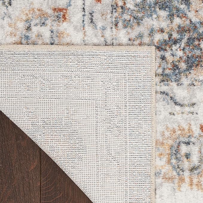 Nourison Home Astra Machine Washable Ivory Multicolor 6'7" x 9' Area Rug - Easy Clean, Non Shedding, Bed Room, Living Room, Dining Room, Kitchen (7' x 9')